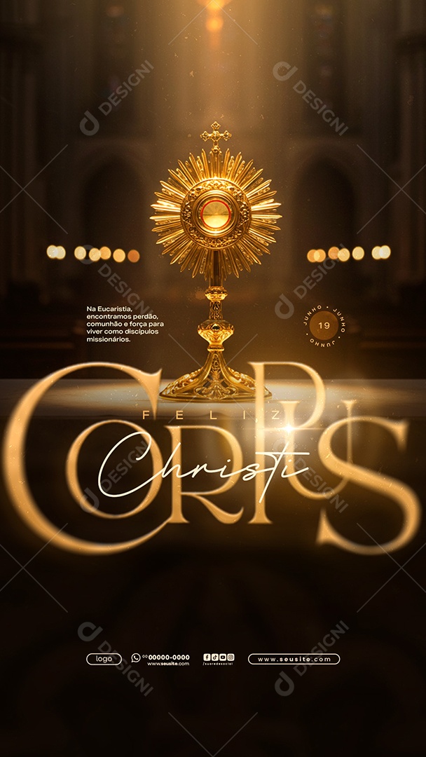 Story Dia de Corpus Christi 19 de Junho Social Media PSD Editável