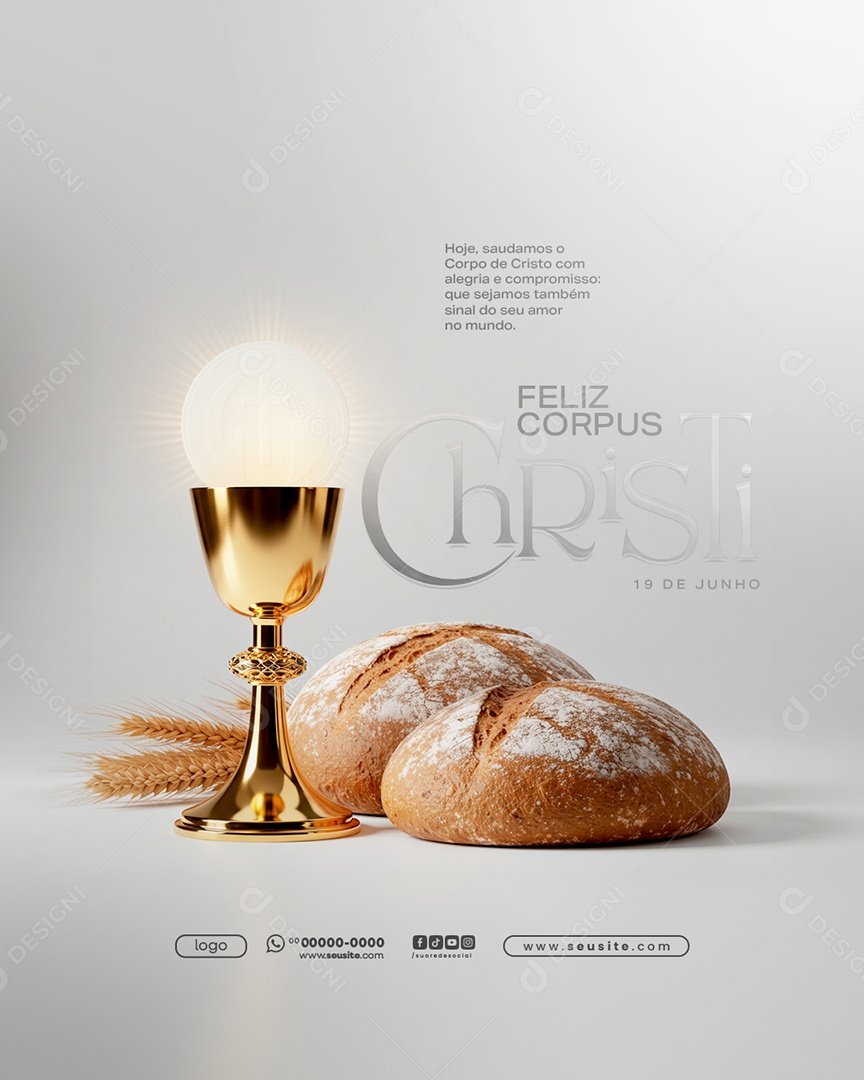 Dia de Corpus Christi 19 de Junho Social Media PSD Editável