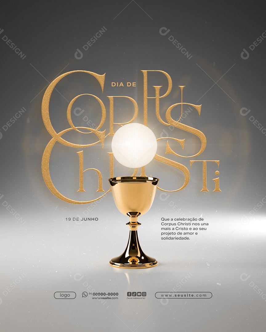 Dia de Corpus Christi 19 de Junho Social Media PSD Editável