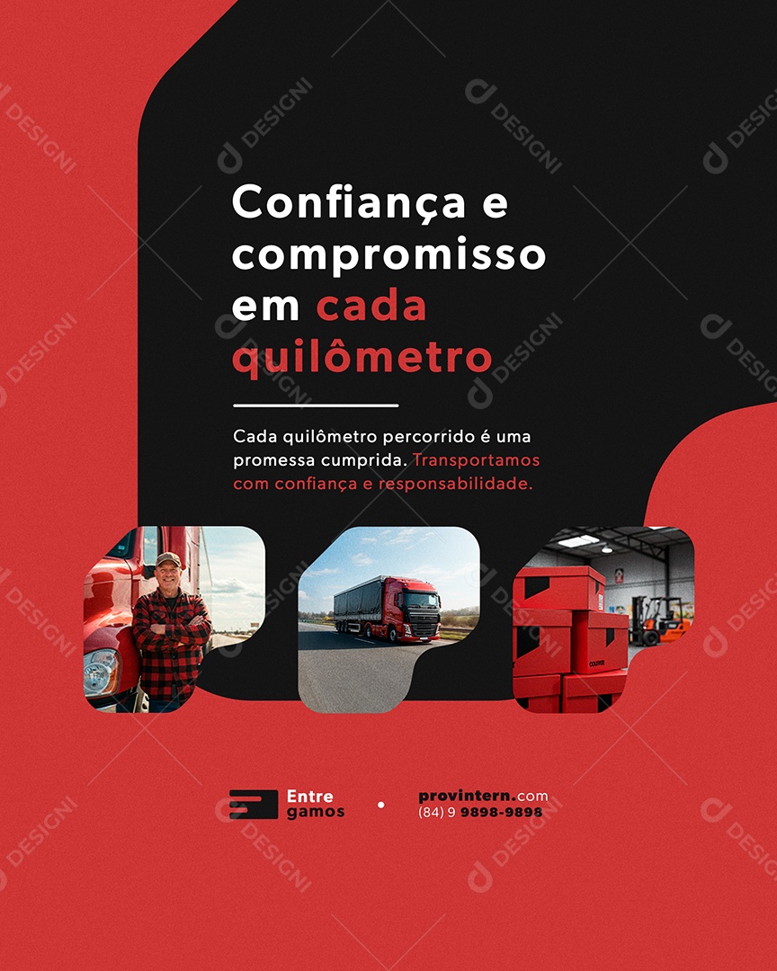 Post Feed Transportadora Social Media PSD Editável