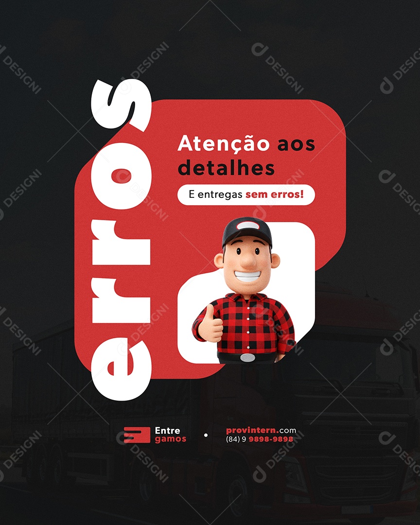 Post Feed Transportadora Social Media PSD Editável