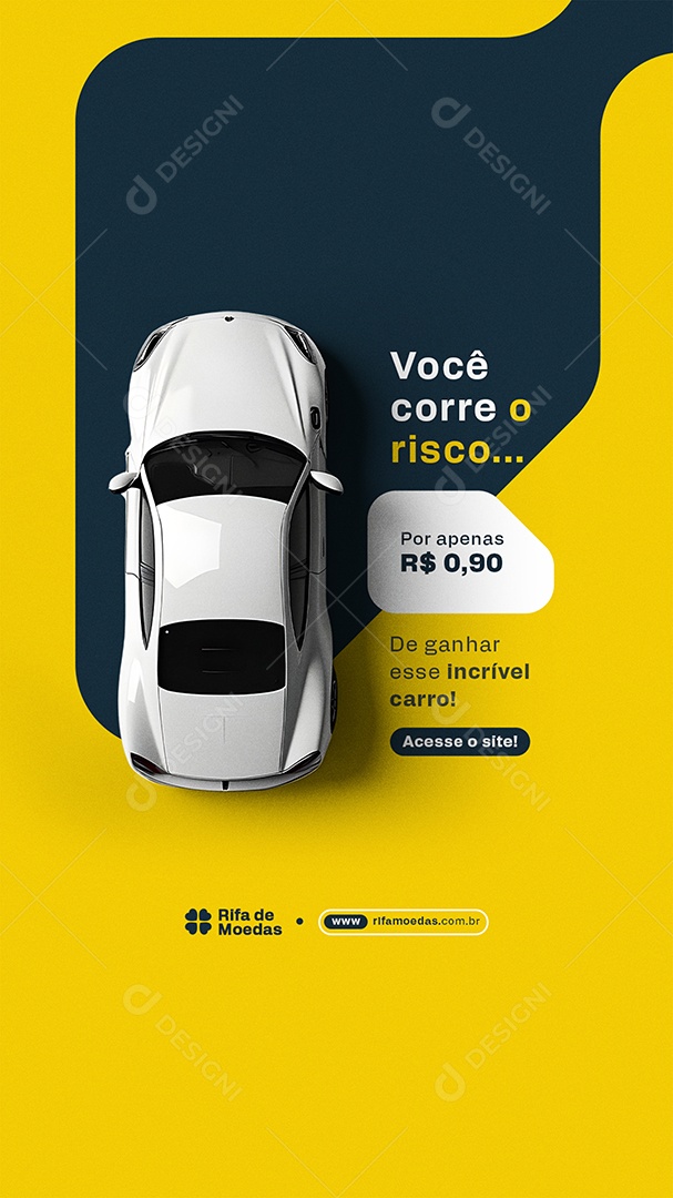 Post Story Rifa de Moedas Social Media PSD Editável