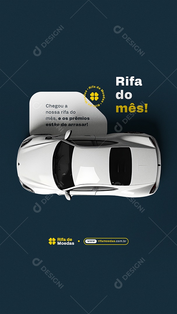 Post Story Rifa de Moedas Social Media PSD Editável