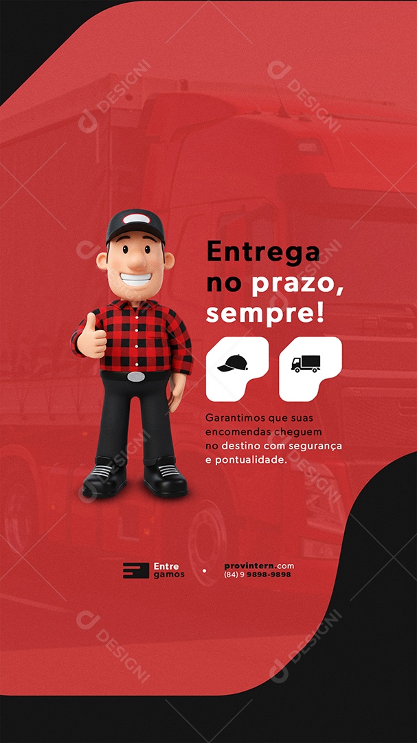 Post Story Transportadora Social Media PSD Editável