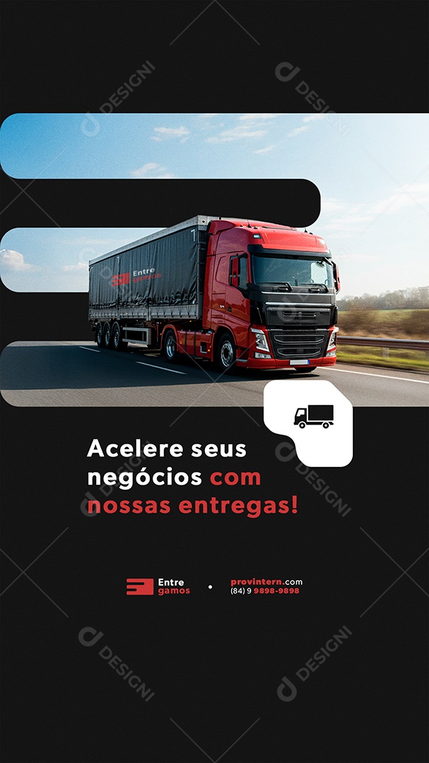 Post Story Transportadora Social Media PSD Editável