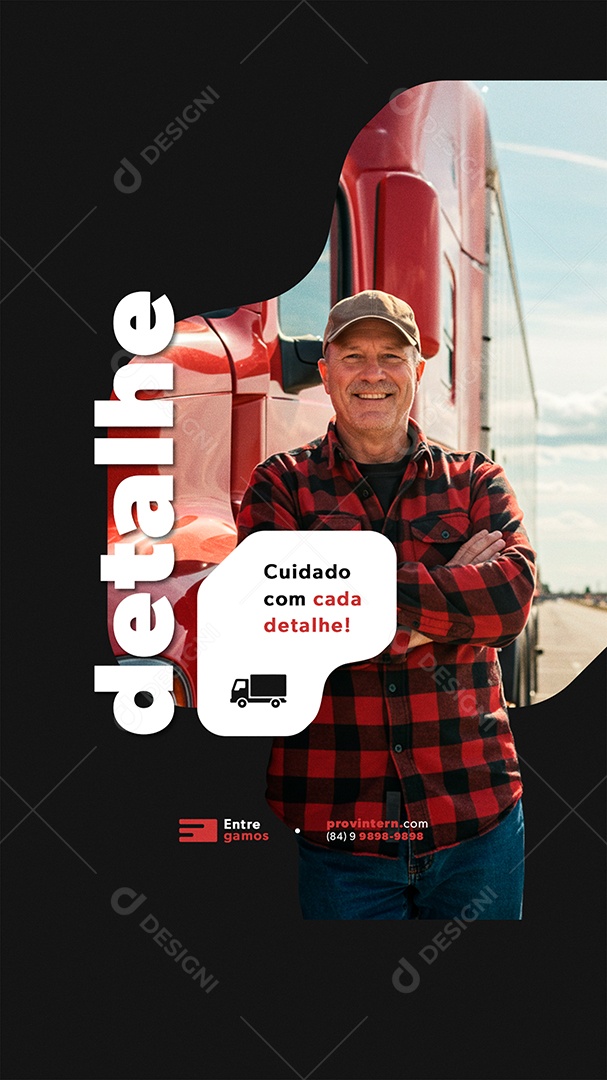 Post Story Transportadora Social Media PSD Editável