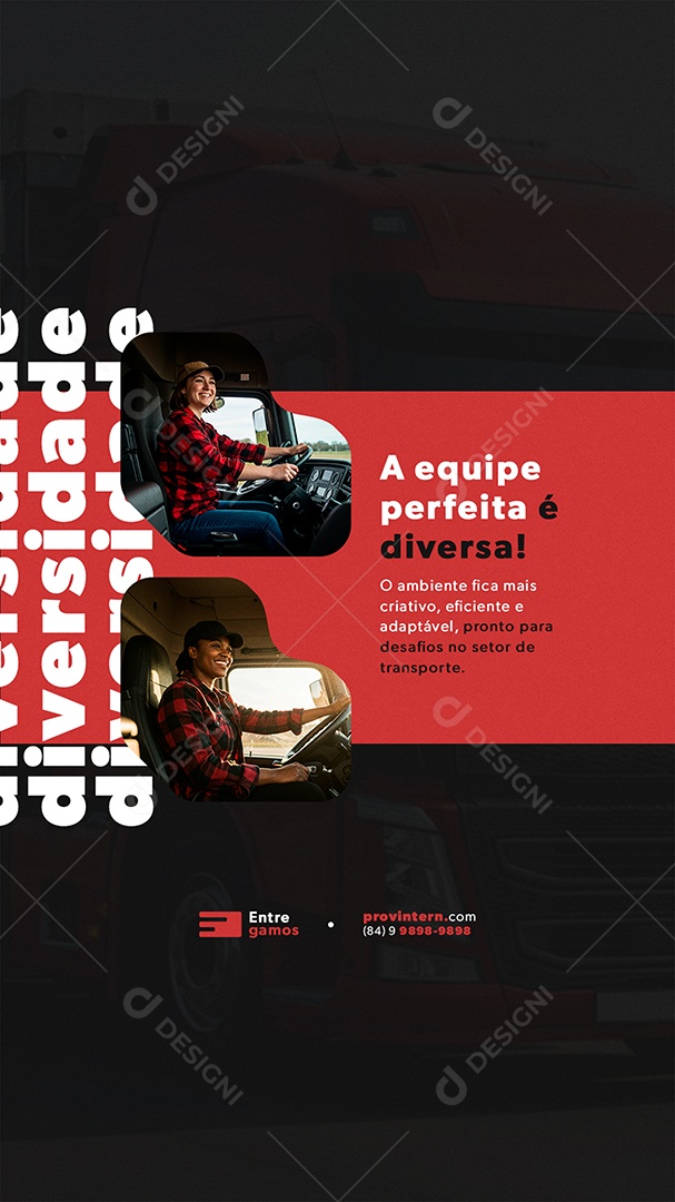 Post Story Transportadora Social Media PSD Editável