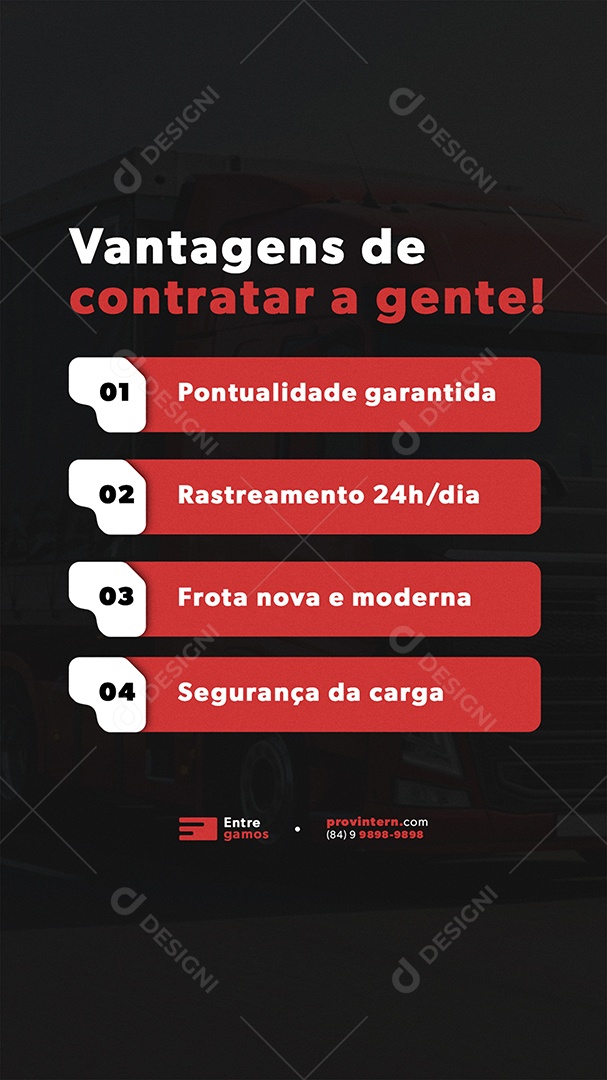 Post Story Transportadora Social Media PSD Editável