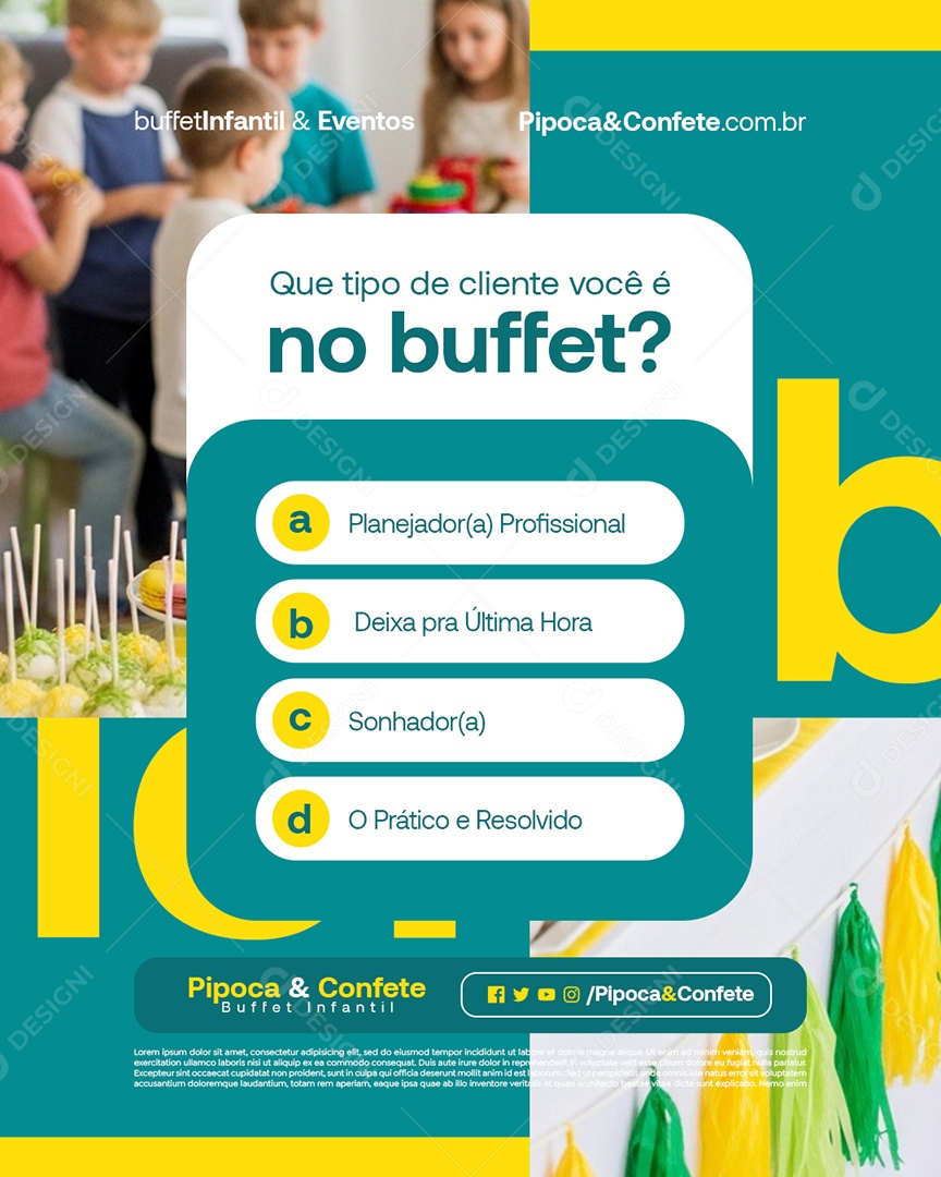 Buffet Infantil Que Tipo de Cliente Você é no Buffet Social Media PSD Editável