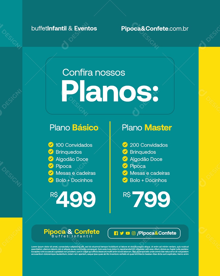 Buffet Infantil Confira Nossos Planos Social Media PSD Editável