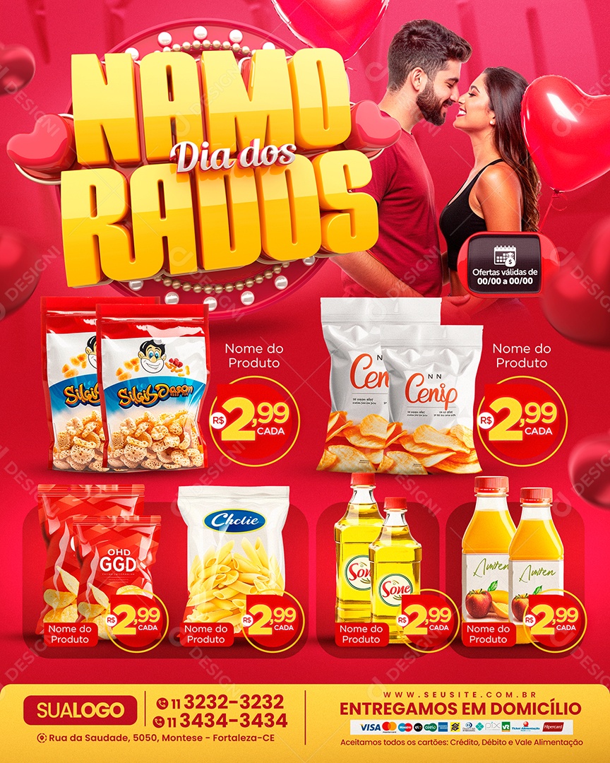 Tabloide Dia dos Namorados Produtos Social Media PSD Editável