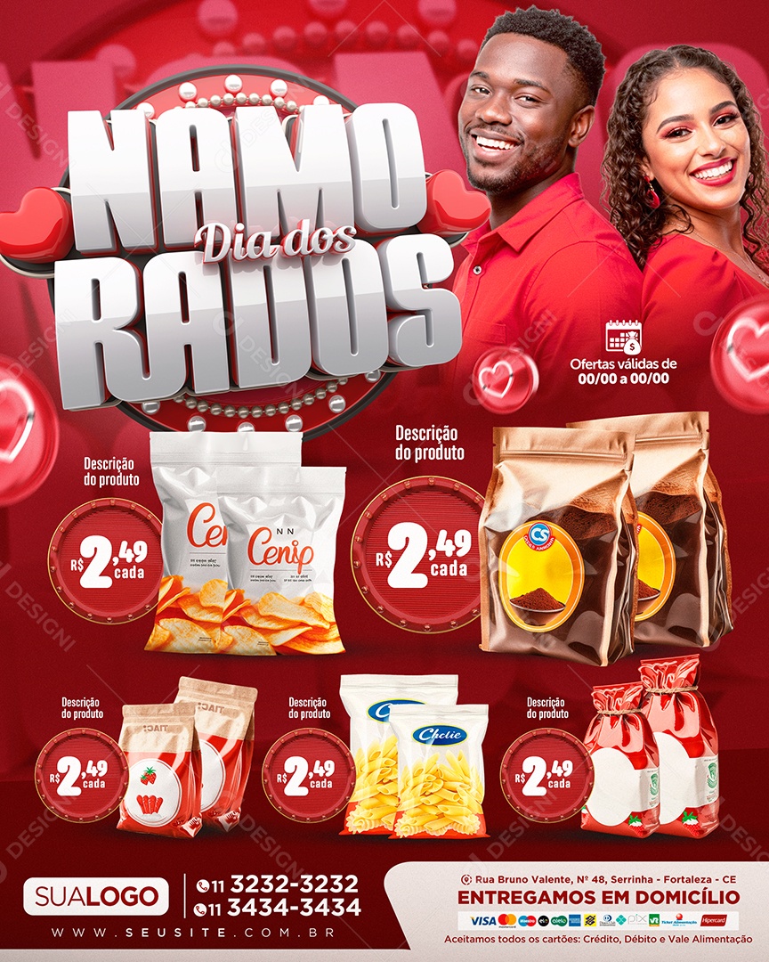 Tabloide Dia dos Namorados Produtos Social Media PSD Editável