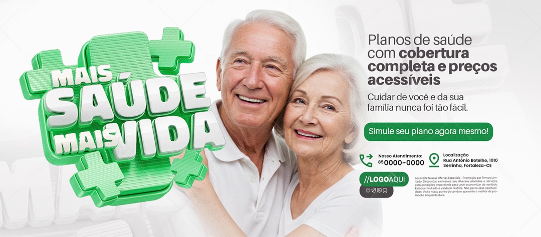 Banner Mais Saúde Mais Vida Convênio Médico Planos de Saúde Social Media PSD Editável