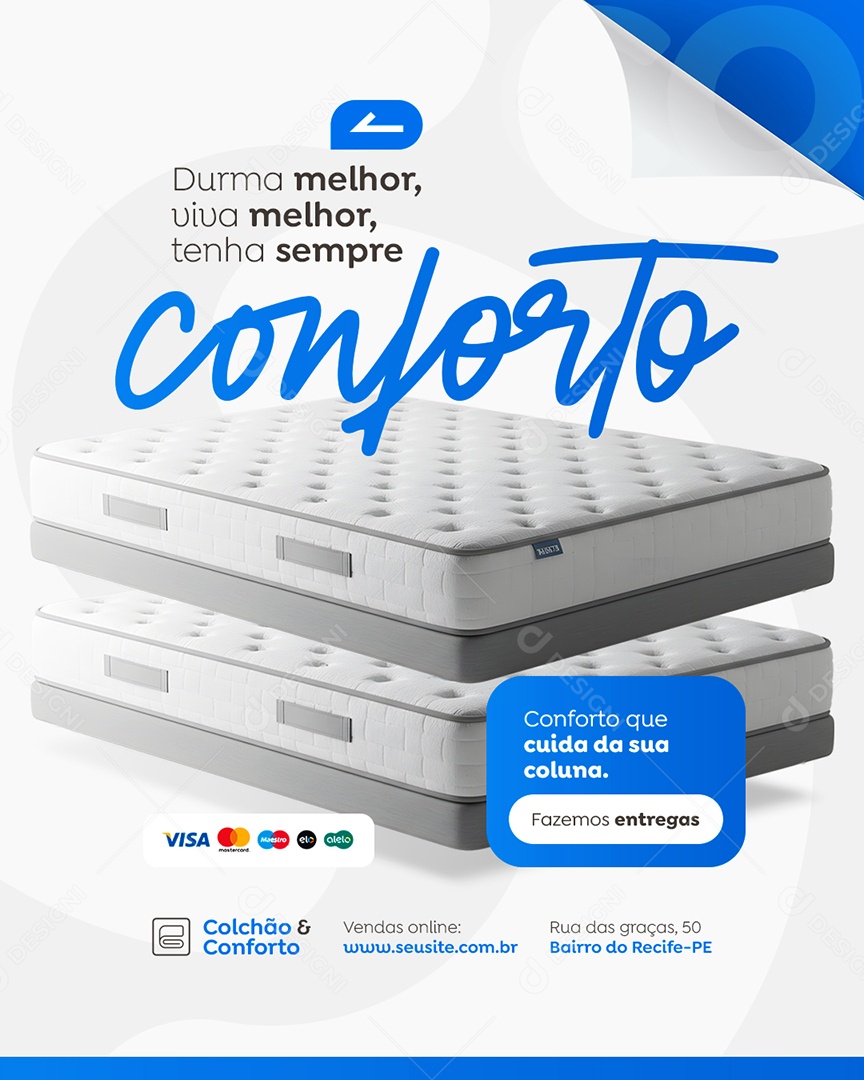 Loja de Colchões Durma Melhor Social Media PSD Editável