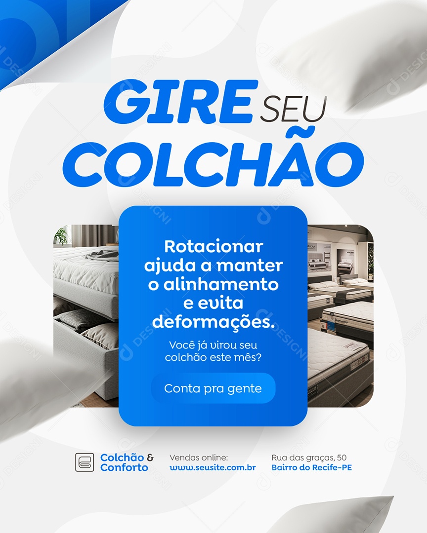 Loja de Colchões Gire Seu Colchão Social Media PSD Editável