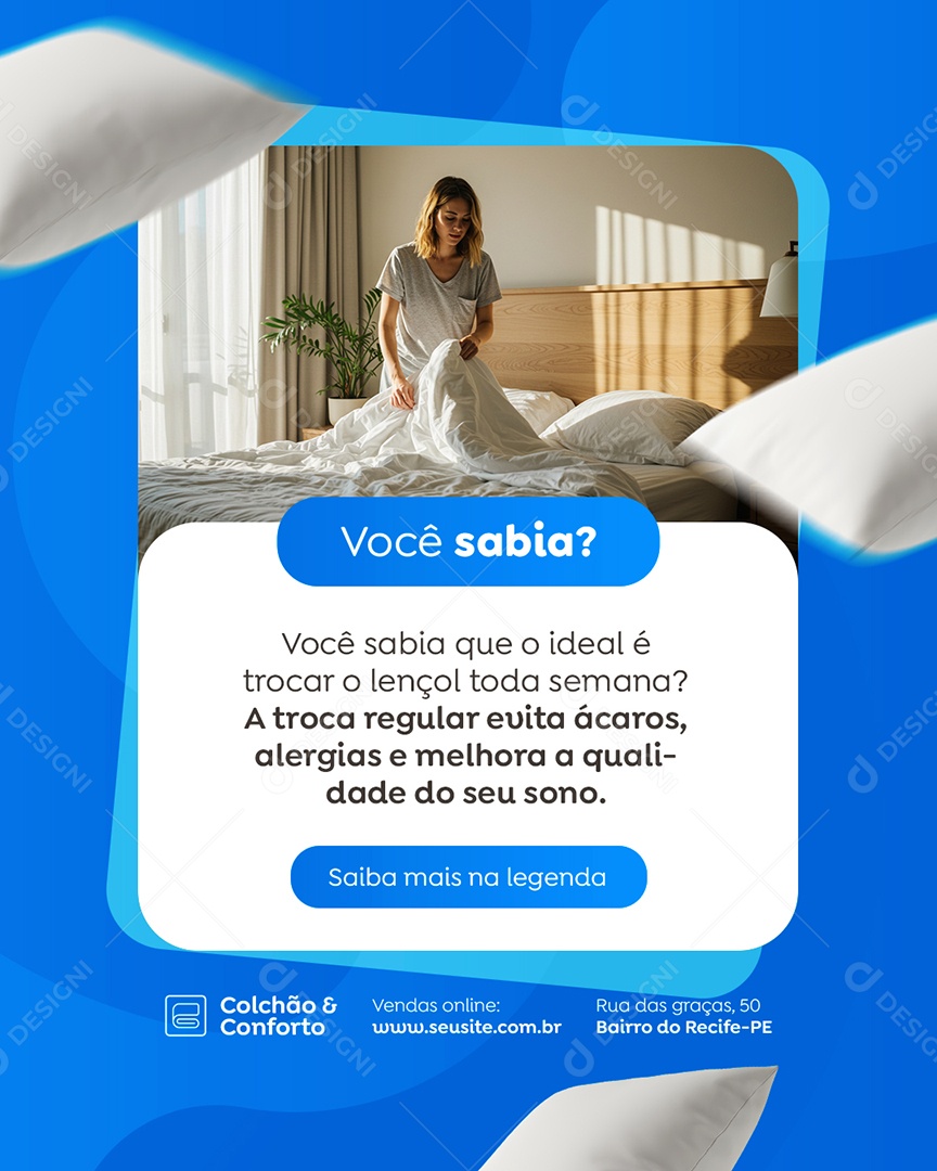 Loja de Colchões Você Sabia Social Media PSD Editável
