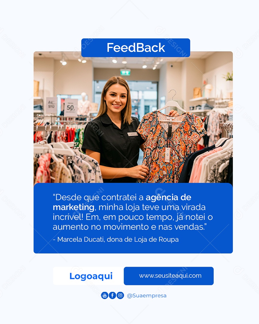 Feedback Agência de Marketing Social Media PSD Editável