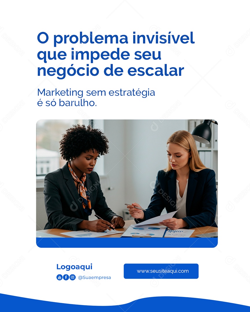 Marketing Digital O Problema Invisível Que Impede seu Negócio de Escalar Social Media PSD Editável