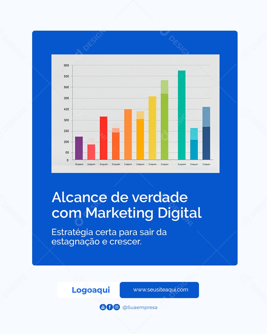 Marketing Digital Alcance de Verdade Social Media PSD Editável