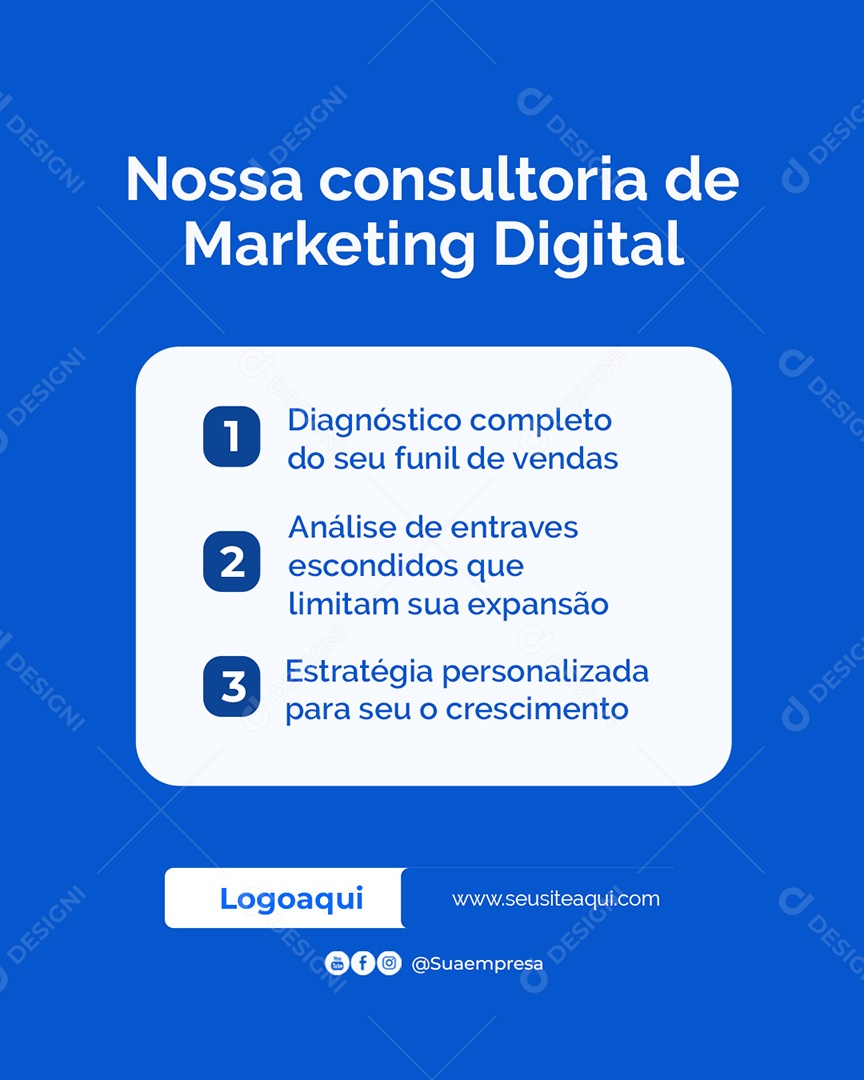 Nossa Consultoria de Marketing Digital Social Media PSD Editável