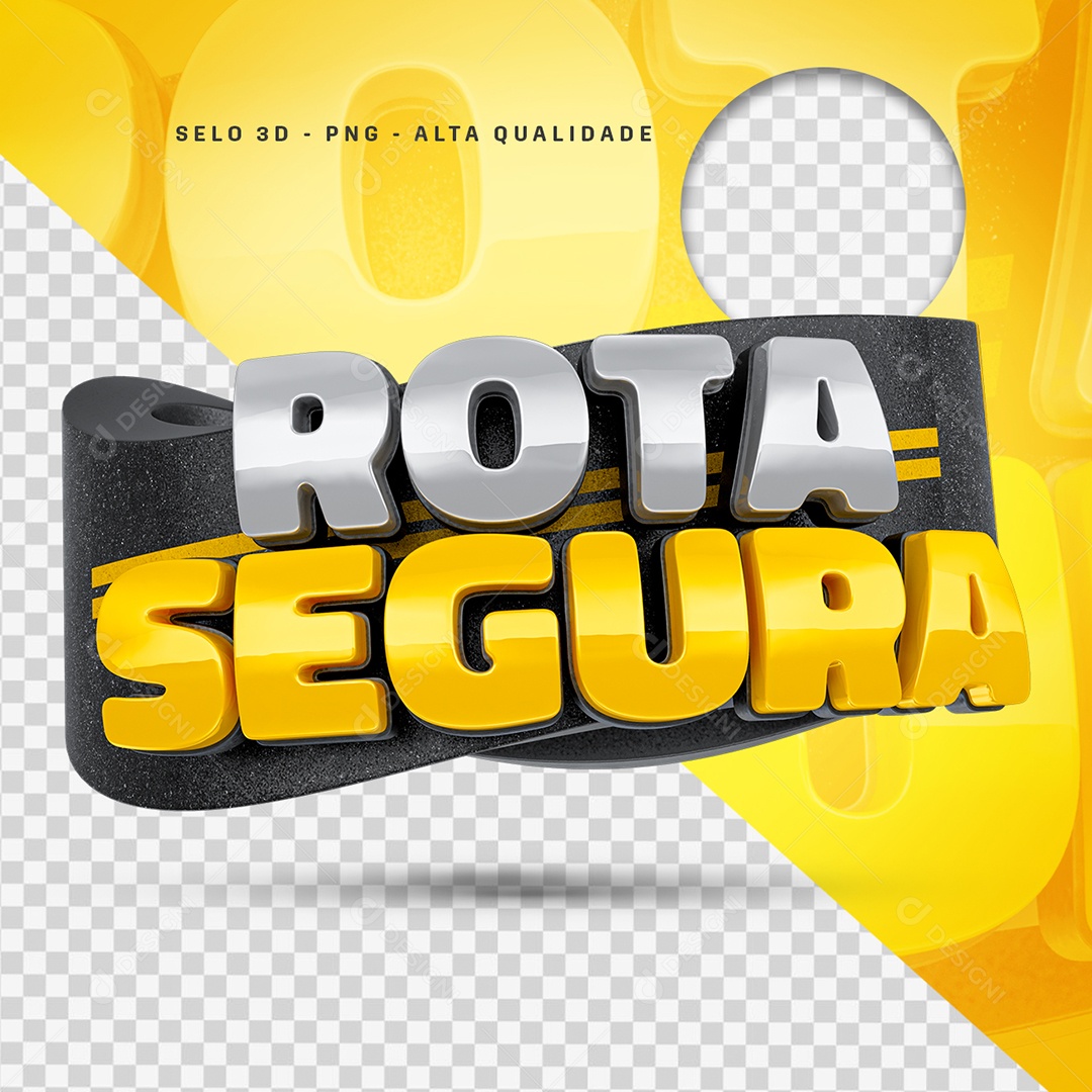 Rota Segura Selo 3D para Composição PSD