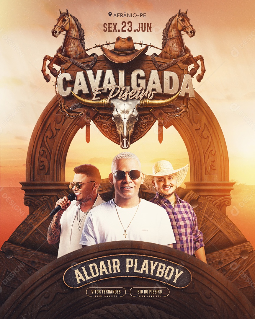 Flyer Cavalgada E Piseiro Social Media Feed PSD Editável