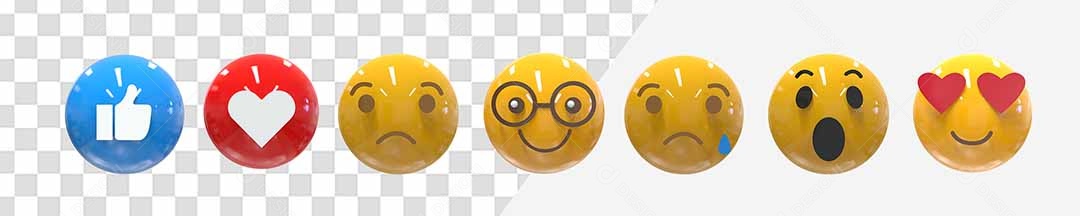 Elemento 3D Emoji Apaixonado para Composição PSD