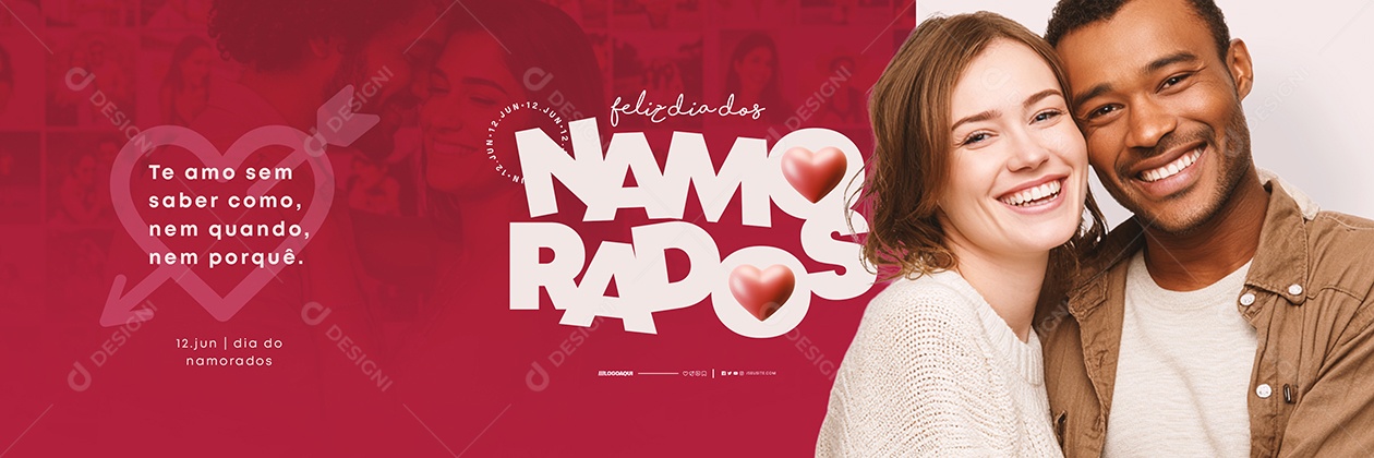 Carrossel Feliz Dia dos Namorados 12 de Junho Social Media PSD Editável