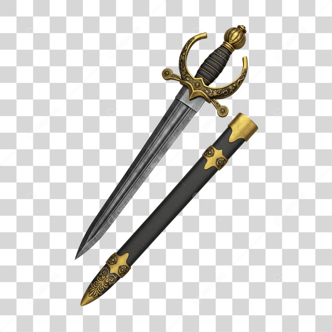 Elemento 3D Objetos Históricos 7 de Setembro Espada PNG Transparente