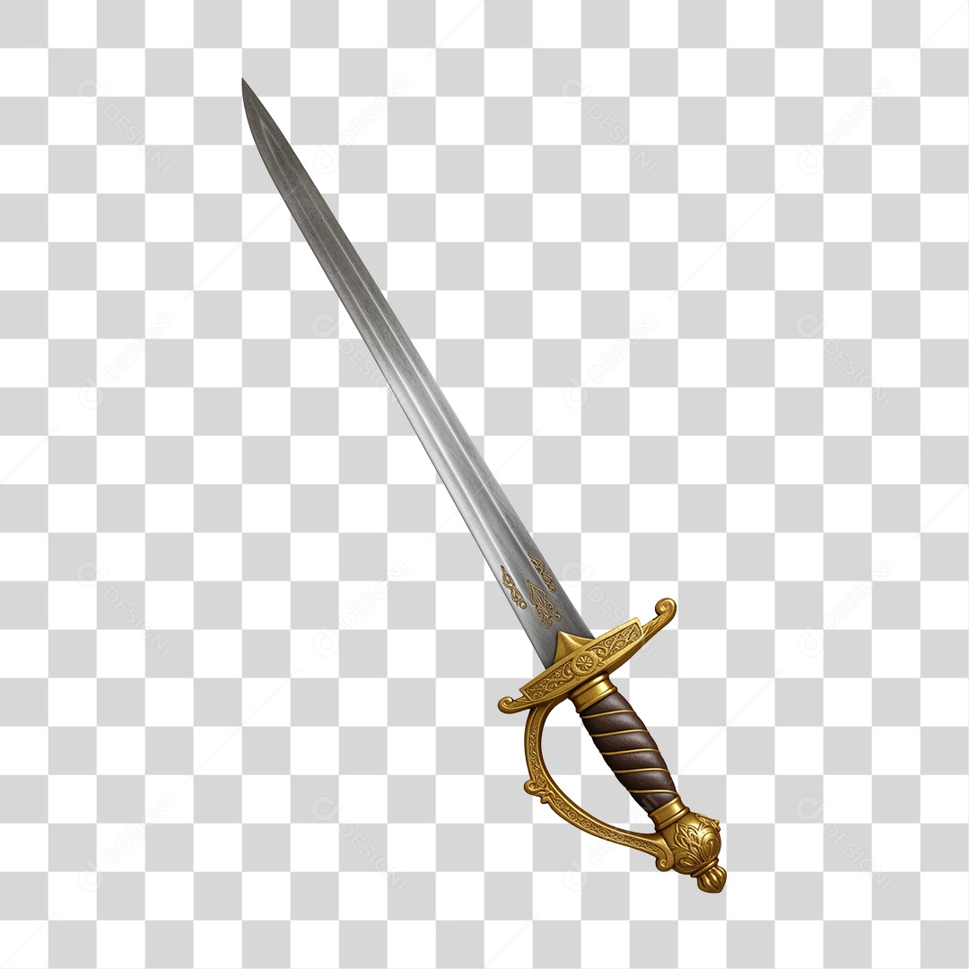 Elemento 3D Objetos Históricos 7 de Setembro Espada PNG Transparente