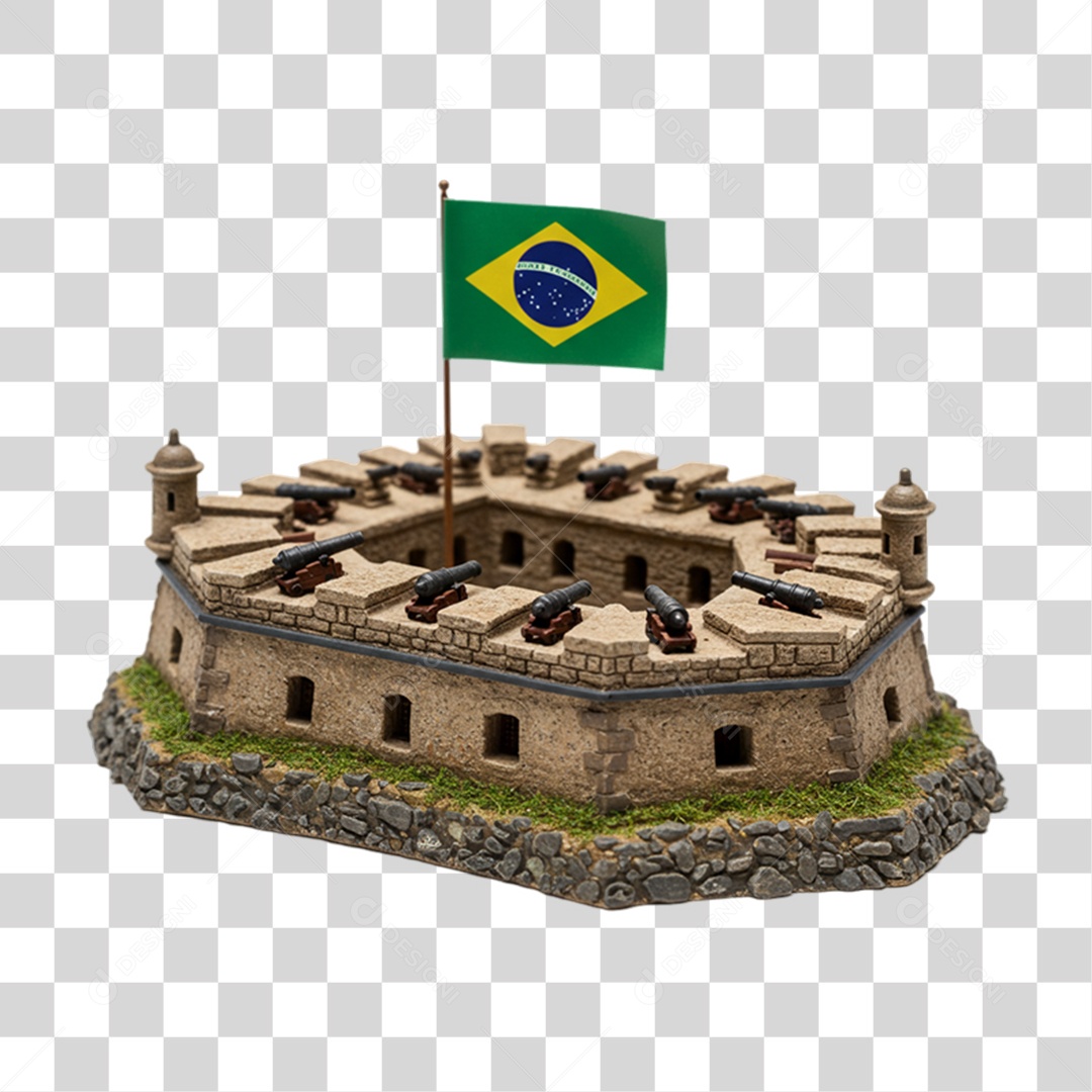 Elemento 3D Objetos Históricos 7 de Setembro Muralha PNG Transparente