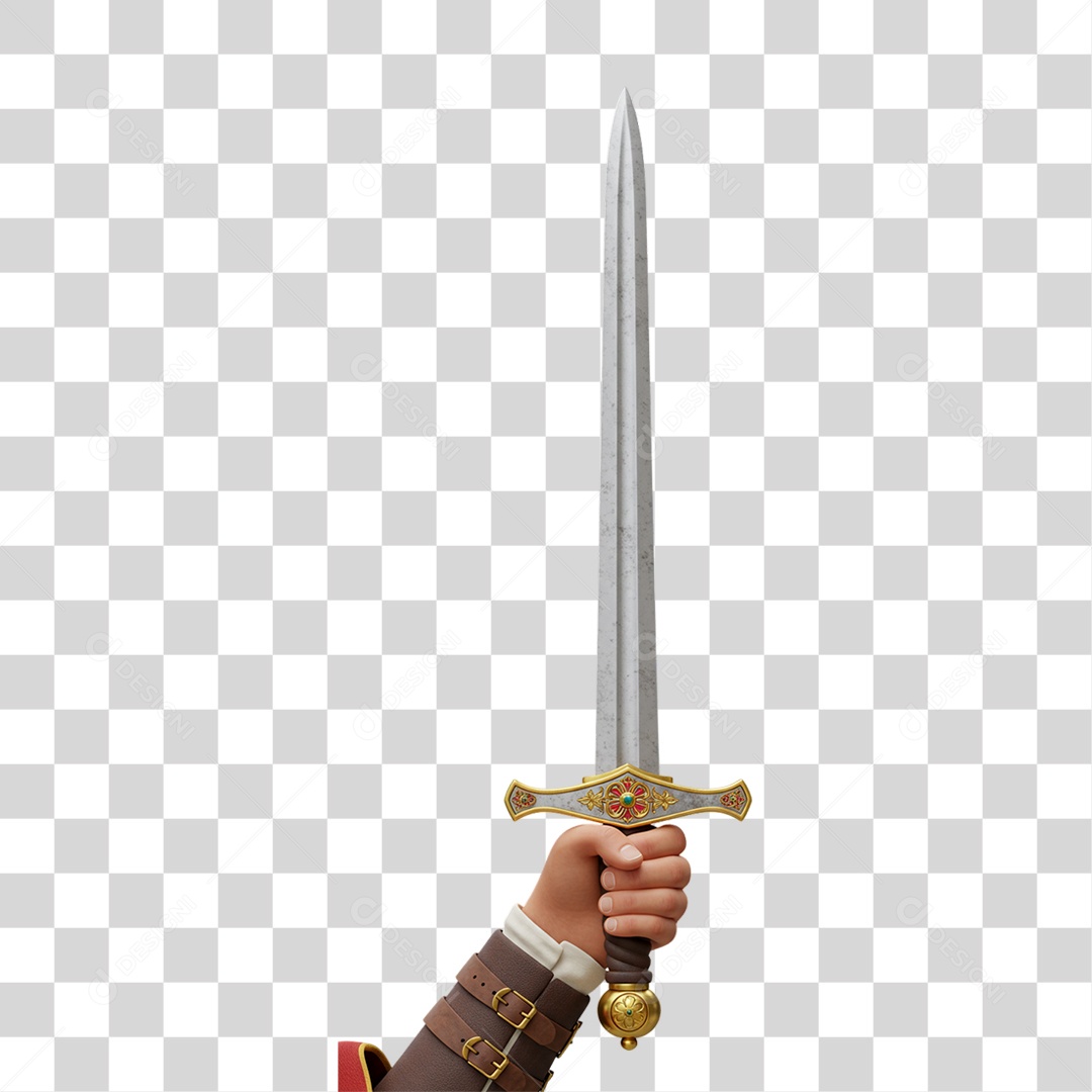 Elemento 3D Objetos Históricos 7 de Setembro Espada PNG Transparente