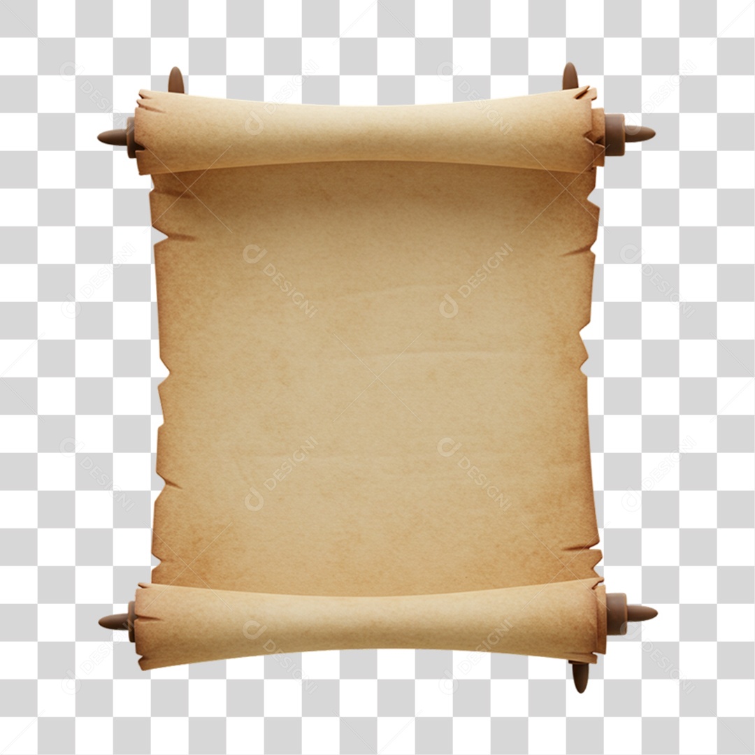 Elemento 3D Objetos Históricos 7 de Setembro Pergaminho PNG Transparente