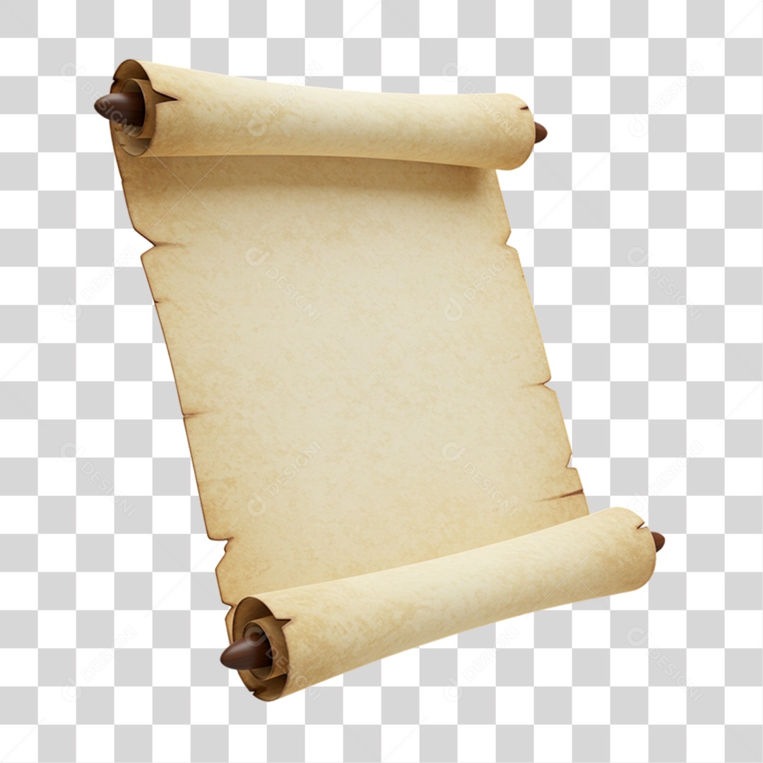 Elemento 3D Objetos Históricos 7 de Setembro Pergaminho PNG Transparente