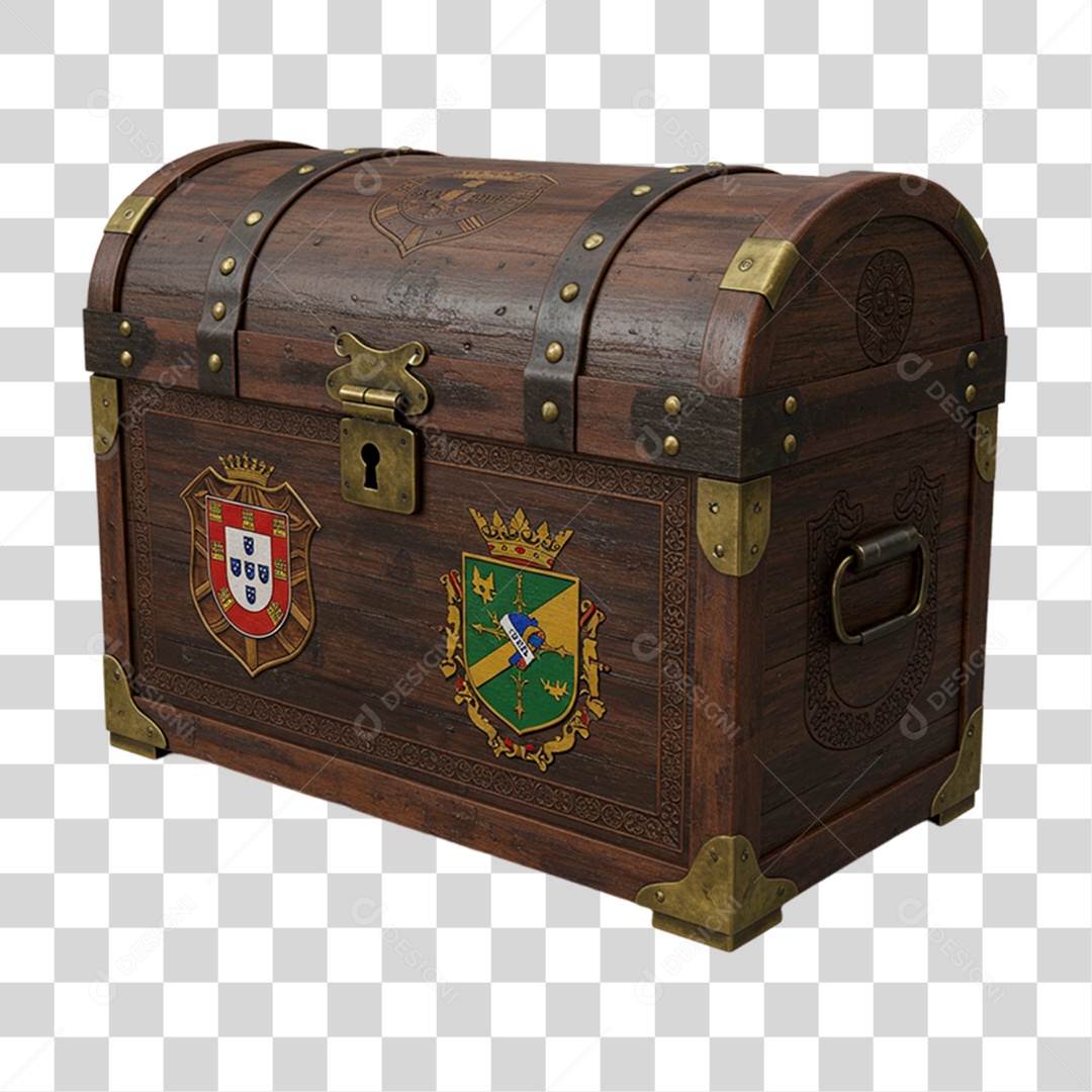 Elemento 3D Objetos Históricos 7 de Setembro Baú PNG Transparente