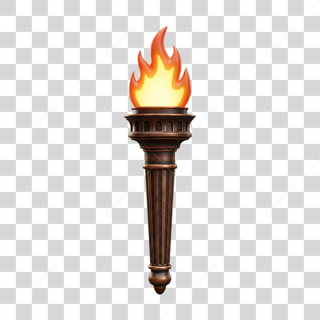 Elemento 3D Objetos Históricos 7 de Setembro Tocha PNG Transparente