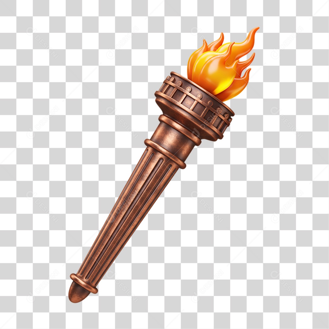 Elemento 3D Objetos Históricos 7 de Setembro Tocha PNG Transparente
