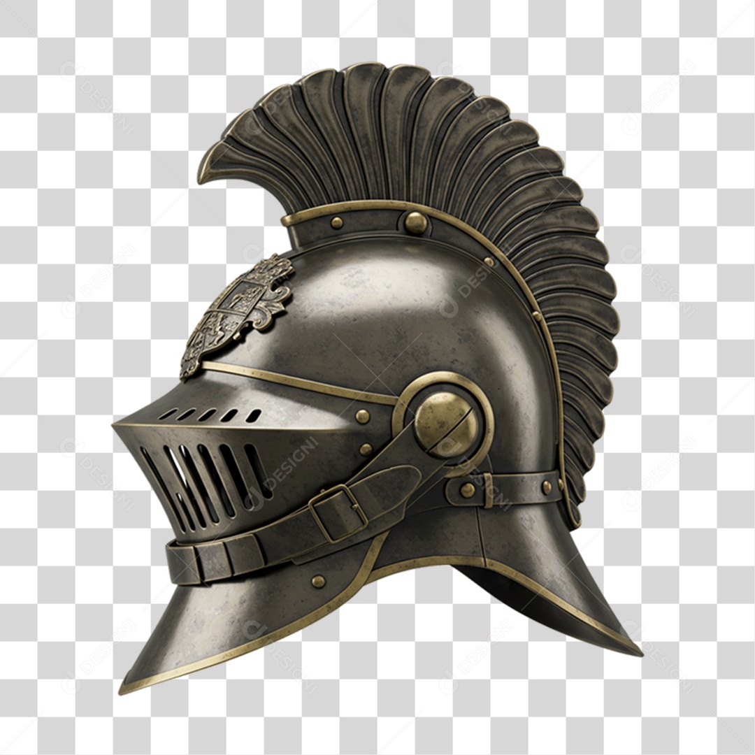 Elemento 3D Objetos Históricos 7 de Setembro Capacete de Cavaleiro PNG Transparente