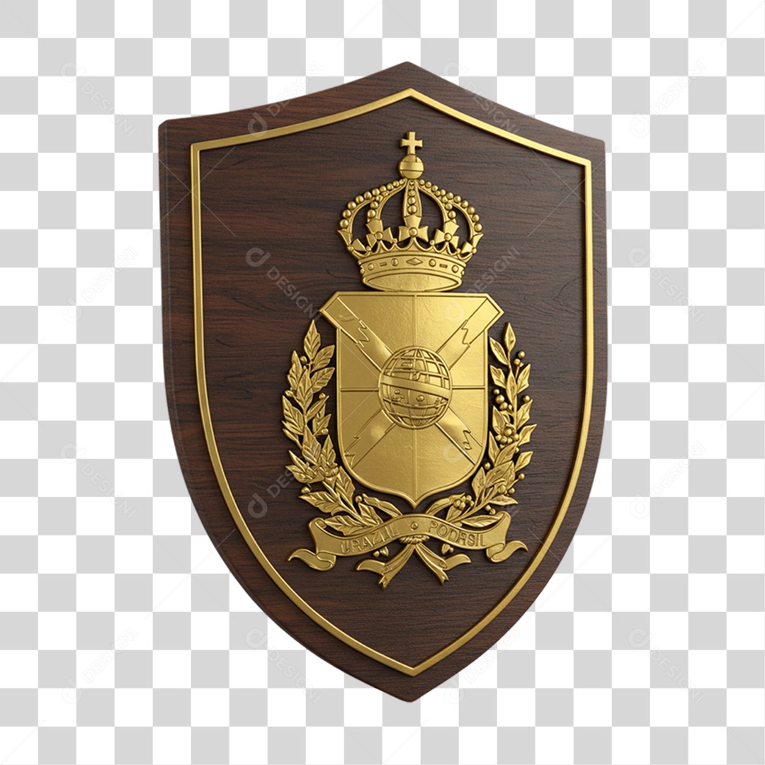 Elemento 3D Objetos Históricos 7 de Setembro Escudo PNG Transparente