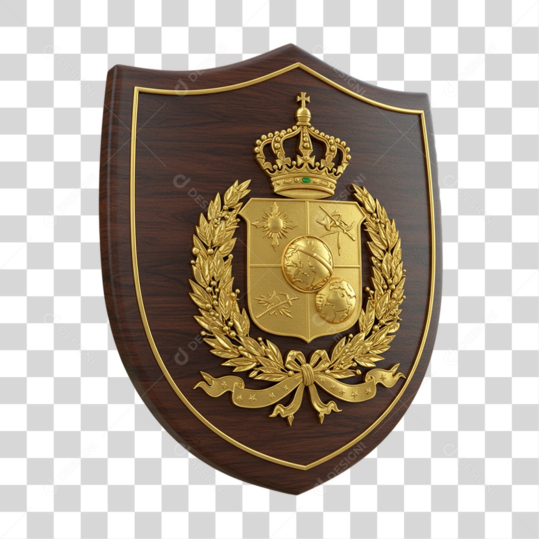 Elemento 3D Objetos Históricos 7 de Setembro Escudo PNG Transparente