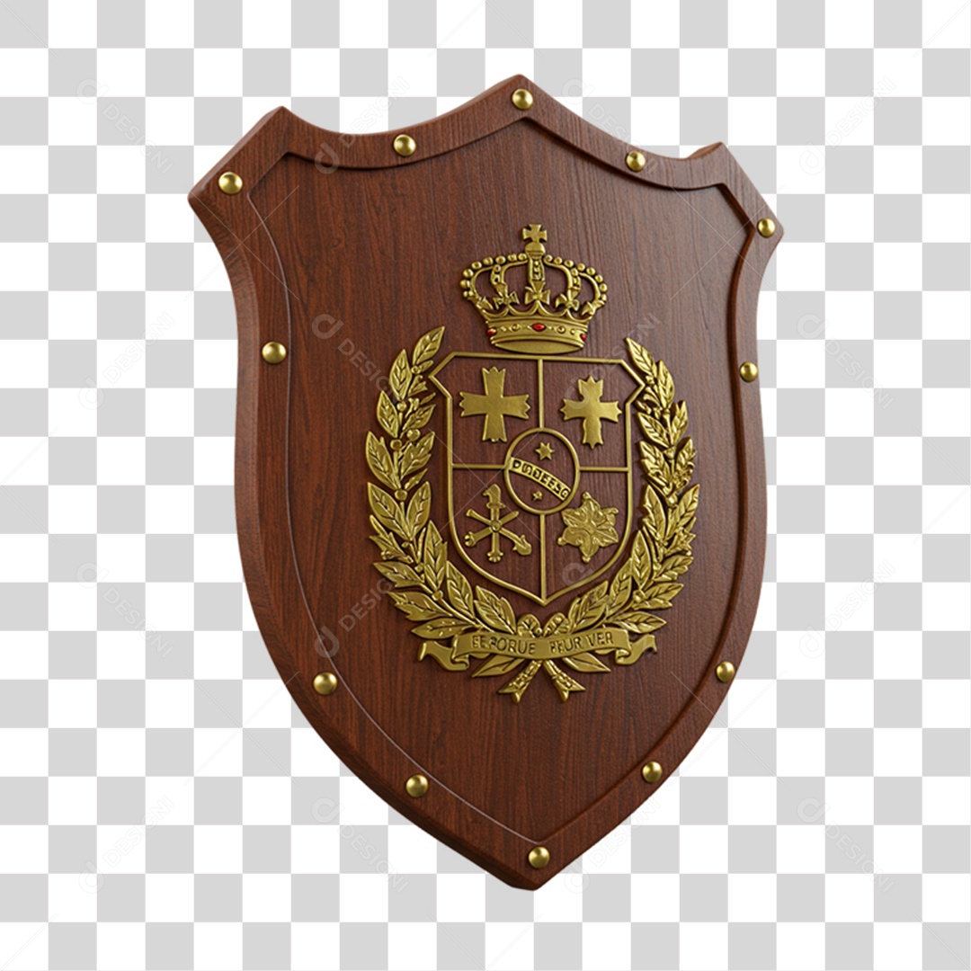 Elemento 3D Objetos Históricos 7 de Setembro Escudo PNG Transparente