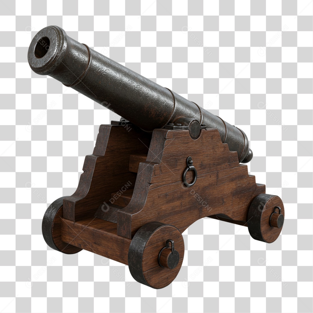 Elemento 3D Objetos Históricos 7 de Setembro Canhão PNG Transparente