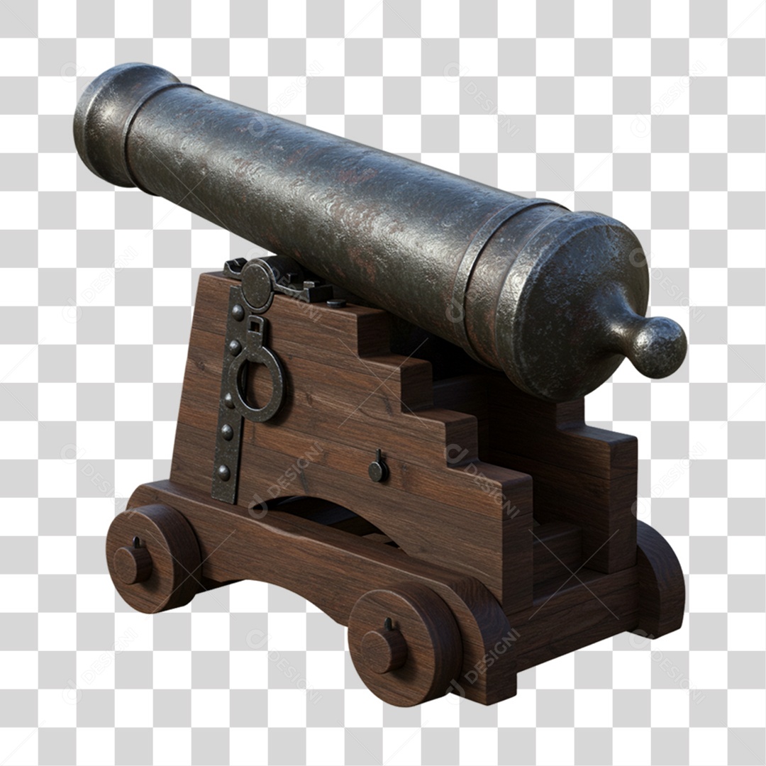 Elemento 3D Objetos Históricos 7 de Setembro Canhão PNG Transparente