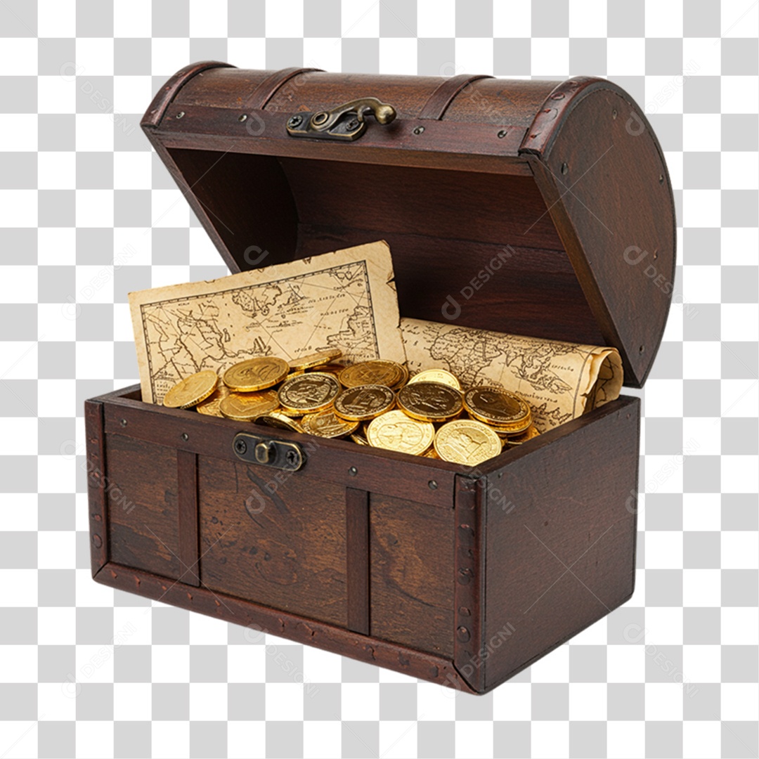 Elemento 3D Objetos Históricos 7 de Setembro Baú PNG Transparente