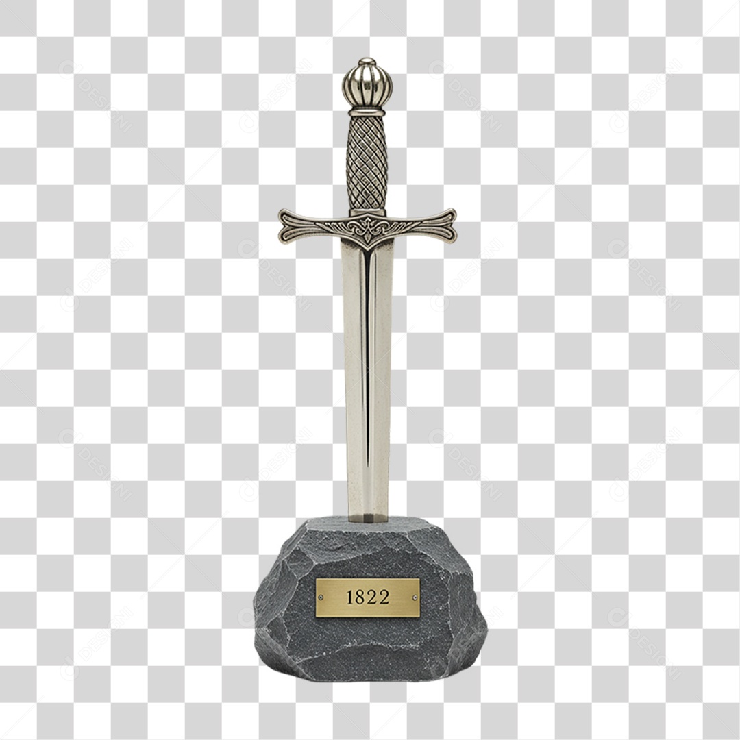 Elemento 3D Objetos Históricos 7 de Setembro Espada PNG Transparente