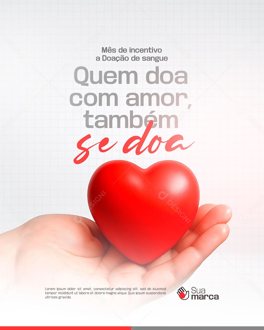 Junho Vermelho Doe de Sangue Social Media PSD Editável