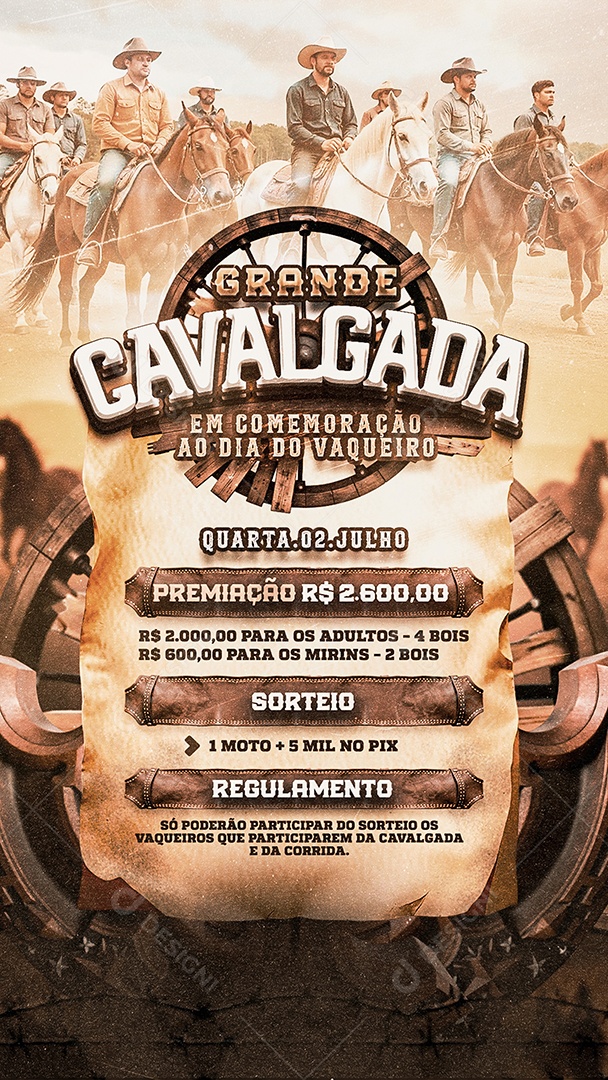 Story Flyer Grande Cavalgada Social Media PSD Editável