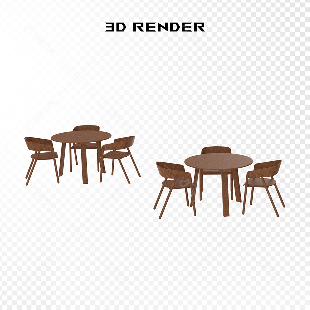 Mesa e Cadeiras  Elemento 3D para Composição PSD