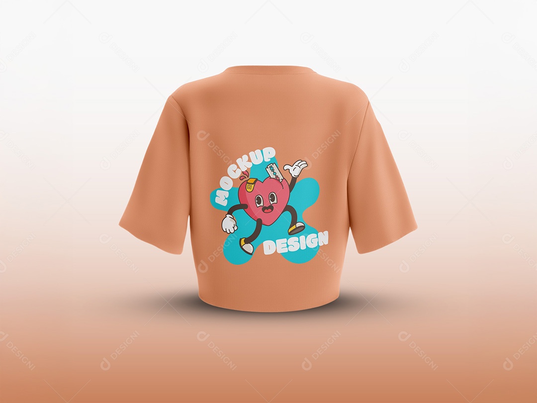 Camiseta Top Cropped Feminina Mockup PSD Editável