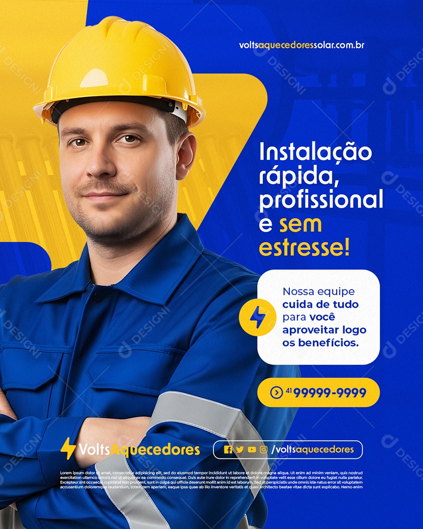 Aquecedor Solar Instalação Rápida Social Media PSD Editável